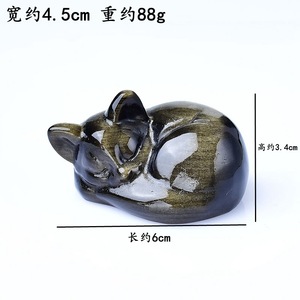 Đá quý Bán buôn giá cả phải chăng tinh tế nguyên đá ngủ Glod Obsidian mèo Tay Chạm Khắc tinh thể ornamenttrinkets - Product Image 3