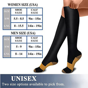 Chaussettes <span class=keywords><strong>de</strong></span> compression unisexes en cuivre pour soulager la <span class=keywords><strong>douleur</strong></span> <span class=keywords><strong>et</strong></span> allaiter les varices - Product Image 4
