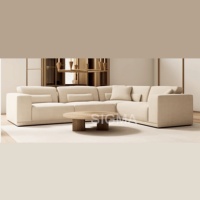 Moderne Beliebte Wohnzimmer Möbel Große Lounge Ecksofas Innenbereich Stoff Leinen Weiches Sofaset