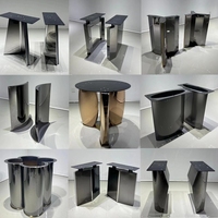 Support de table à manger en acier inoxydable effet miroir, pied de table de luxe, base de support pour meubles, pieds de table