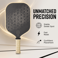 Raquette de pickleball professionnelle personnalisée en fibre de carbone thermoformée SC 2027, zone de frappe plus large pour un jeu puissant et l'entraînement sur le terrain