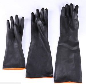 Different Lengths Chemical Resistant <strong>Latex</strong> <strong>Gloves</strong> From 30 cm to 60 cm Textured Hand with Wave Patter or Smooth - Product Image 6