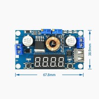Module d'alimentation abaisseur 5A XL4015 à tension/courant constants avec affichage LED de tension et courant pour charge de batterie au lithium