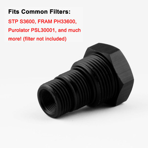 Getitall Oil Filter <b>Adapter</b> 1-2-28 Threaded Fitting Carbon Steel Piano Black - Product Image 2