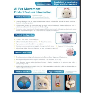 Adorable Gato de Peluche con IA, Mascota de Escritorio con Pantalla TFT Dual de 0.71 Pulgadas, Ojos Animados a Color, Interacción Emocional, Robot para Decoración de Escritorio de Oficina - Product Image 3