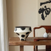 Jingdezhen Pot bunga keramik meja minimalis Modern, Pot dalam ruangan tanaman kreatif balkon gaya Zen antik Feng Anhe China