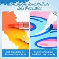 Ensemble de marqueurs de peinture acrylique Guangna 36 couleurs, stylos de qualité professionnelle pour la peinture sur roche, l'art sur toile et les travaux créatifs