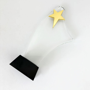 Trofeos de premio de placa de cristal en blanco con estrella dorada - Product Image 6