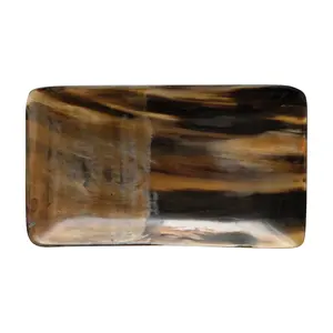 Bandeja de servicio de madera y resina moderna hecha a mano, bandeja de comida de cuerno de búfalo de exportación india de alta calidad para uso en restaurantes y hoteles - Product Image 2