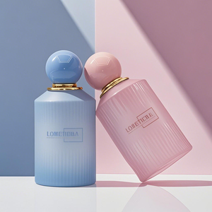 Luxury Cosmetic 30ml 50ml 100ml Fragrance Oil Glass <b>Perfume</b> <b>Bottle</b> Print logo Spray <b>Perfume</b> <b>Bottle</b> with pink Box Packaging - Product Image 1