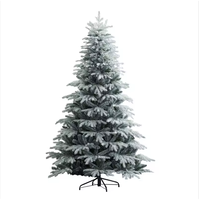 Beflockter Künstlicher Weihnachtsbaum Schneebedeckte Realistische Kiefernnadeln Faltbarer Ständer Innenbereich Feiertagsheim Weihnachtsdekoration