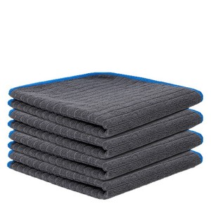 Toalla de microfibra extra gruesa para lavado de autos, paño absorbente de agua para limpieza de autos, color azul sólido - Product Image 5