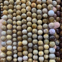Perles rondes en pierre de corail naturel de haute qualité perles en vrac de jaspe de marguerite jaune pour la fabrication de bracelets de bijoux