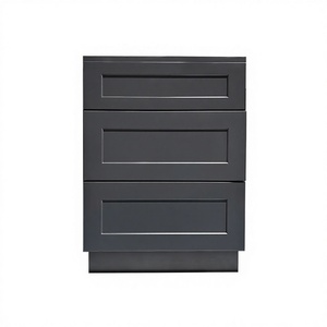 Cabinet Building Project Modular Cabinet With Drawers DB24 24"W X 34.5"H X 24"D Soft Closing 3 Drawer Base Cabinet for <b>Storage</b> - Product Image 1