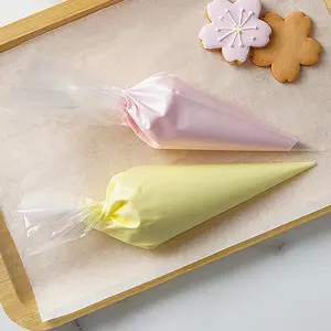 Sac à douille transparent sac triangulaire PE épaissi jetable sacs de décoration de gâteau antidérapants pour la cuisson des cupcakes et des biscuits