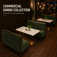 Chaises et tables en gros pour restaurants, tables en pierre frittée et banquettes en vrac pour chaînes de restaurants et projets hôteliers