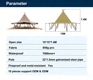Tente Tipi de Luxe <span class=keywords><strong>pour</strong></span> Événements Extérieurs : Fêtes, Mariages, Anniversaires, Glamping – Grande Tente Tipi en Toile <span class=keywords><strong>pour</strong></span> <span class=keywords><strong>Location</strong></span> - Product Image 4