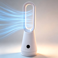 Kipas Menara Digital Elektrik Portabel Tanpa Baling-Baling dengan Pemurni Udara dan Lampu Malam 7 Warna untuk Penggunaan Hotel