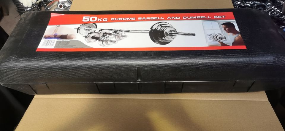 50kg塗装ダンベルセットボックスジム重量挙げベーキングバーベル