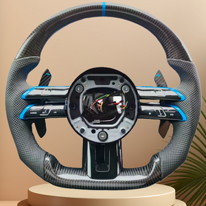 Volant en fibre de carbone adapté aux <span class=keywords><strong>Mercedes</strong></span> Benz W206 W205 W204 W222 W223 W213 W177 W463 AMG GT A45 GLS63 GLE63 SL63 G63 - Product Image 6