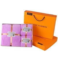 Serviette de bain absorbante douce en molleton de corail 3 pièces à prix abordable coffret cadeau serviette de bain en microfibre velours corail pour adultes