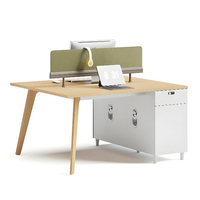 Poste de travail de bureau moderne en bois avec cloison, table et ensemble de mobilier pour employé avec rangement