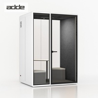 Cabine acoustique insonorisée à deux places avec porte en verre, cabine de réduction du bruit pour le bureau