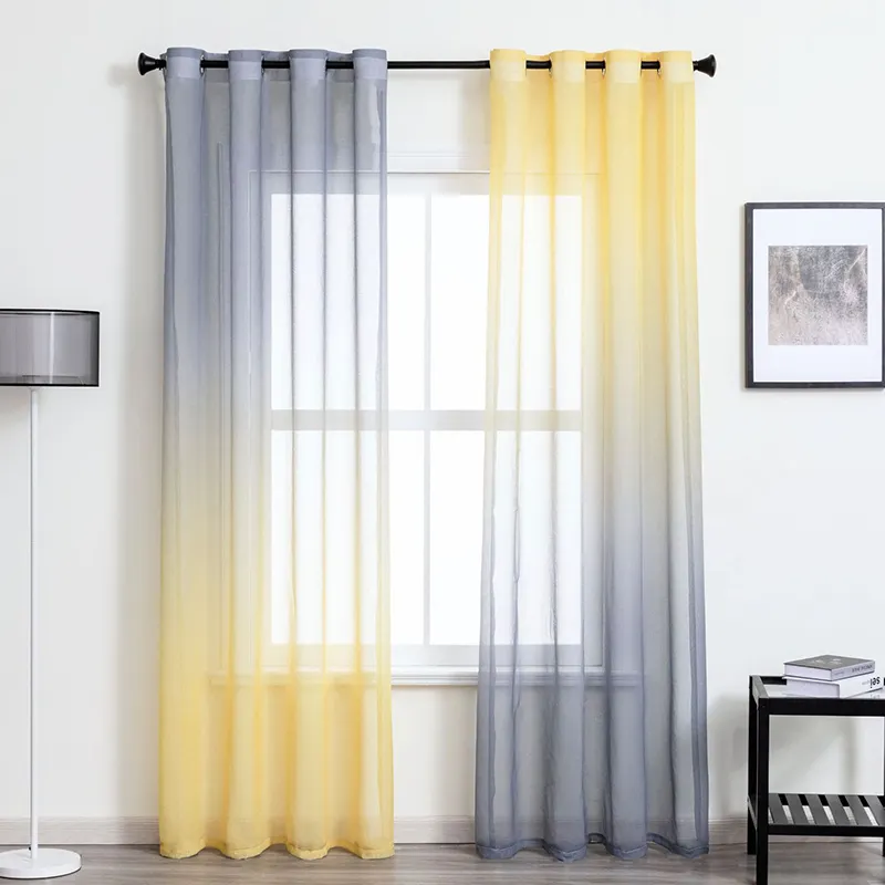 Hot Sale Best Sale Custom Gradient Sheer Curtains Wholesale Voile Sheer Curtain for the Living Room Rideau for Room