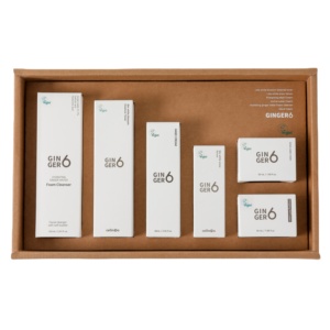 Coffret Cadeau Soin Visage Quotidien Végétalien Nourrissant et Éclaircissant GINGER6 – Tonique, Sérum, Hydratant – Kit 6-en-1 pour Femmes Tous Types de Peau - Product Image 1
