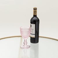 Vente en gros de gobelets à vin en verre rose classiques Kaly's de 240 ml/300 ml, sans plomb, en cristal pur, durables, pour les mariages et les banquets