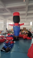 Publicité de personnages de dessins animés, gonflable de super Mario, homme qui agite la main, danseur gonflable, danseur aérien