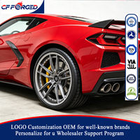 Jantes forgées en carbone de haute qualité sur mesure, 2 pièces, 19, 20, 21 pouces, couleur bronze, 5x120, pour Corvette C8 Stingray