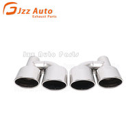 Silencieux d'échappement arrière de voiture Modifier le tuyau d'échappement ovale Type H 2.5 "Inlet Universal End Tip Dual Exhaust Tips pour W204 W211