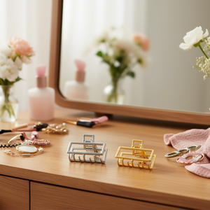 Fermagli per capelli Z da 4,5 cm, rettangolari, in metallo, per donne e ragazze, stile semplice, per uso quotidiano - Product Image 3