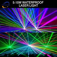 Projecteur laser de scène à faisceau lumineux RVB d'animation 10W étanche pour extérieur Projecteur laser de scène DJ Disco Bar Club Fête de mariage