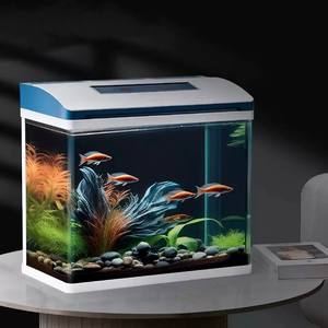 モダンなスマート水槽、環境に優しい正方形の透明ガラス水槽、25W、11L、LIUQIブランド、3年保証、リビングルーム、家庭用 - Product Image 4