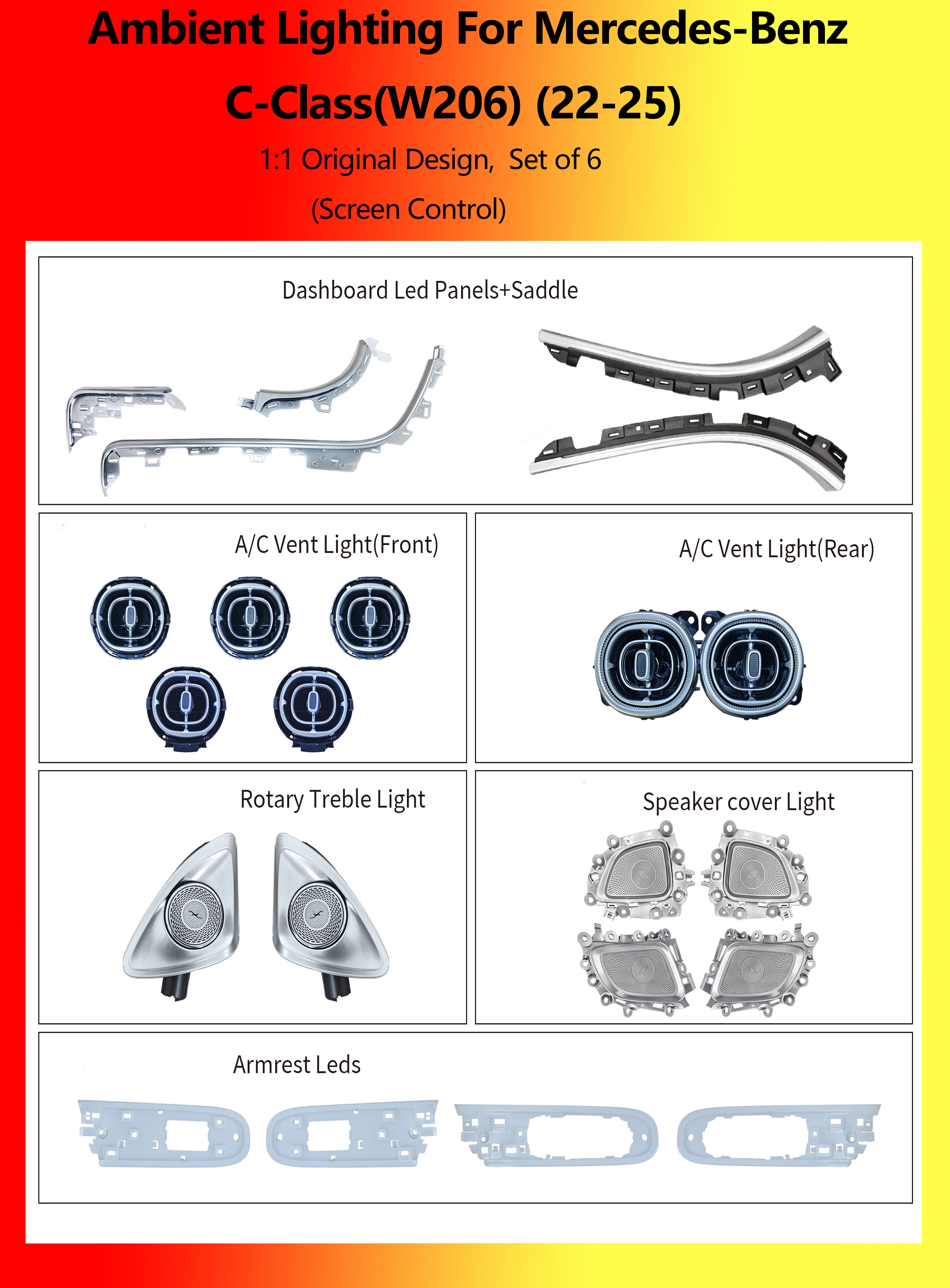 Mercedes-Benz C-Class(W206)  Set of 6
