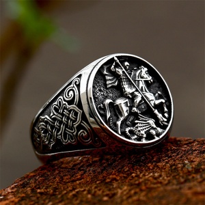 Anillos de Dedo Personalizados Ajustables de Acero Inoxidable con Diseño de Caballo - Product Image 3