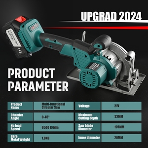 Multifunctionele Cirkelzaag 21V Draadloze Elektrische Zaag Verstelbare Snijhoek 0-45, 6500 Rpm, Geschikt Voor Het Zagen Van Hout - Product Image 6
