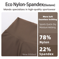 Nouveau Nylon Spandex côtelé tricot tissu haute Stretch Compression sport soutien-gorge et short ensemble adapté pour l'été femmes Gym Yoga