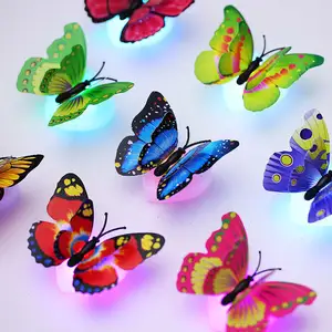 home wall decor stickers self adhesive night light 3d led butterfly