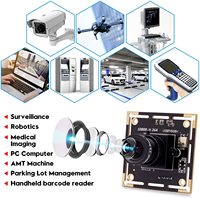 ELP 2MP IMX323 Faible luminosité 0.01Lux 1080P Full HD H.264 Mini module de caméra Usb pour vision industrielle robotique, vidéosurveillance