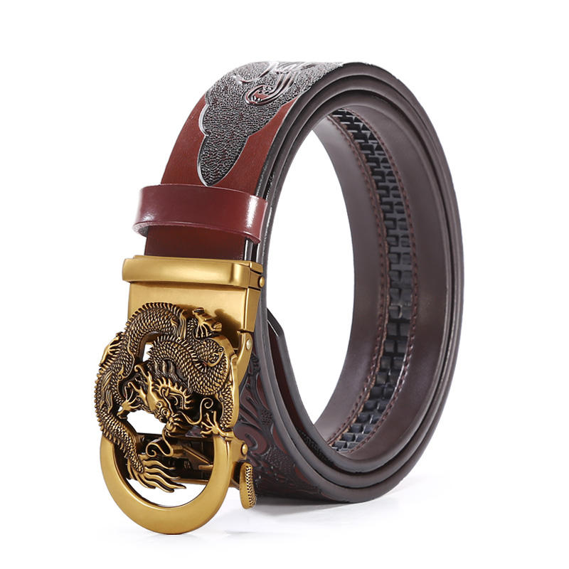 ZD270A 2024 Fashion D-Ring Buckle Brass Belt - Genuine Leather