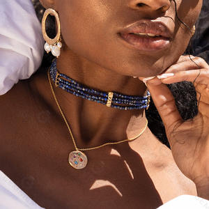 Gemnel venta al por mayor a granel nueva llegada 14K chapado en oro personalizar lujo calidad Beat declaración colgante collar - Product Image 3