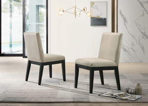 Silla de Comedor Moderna Tapizada en Lino con Patas de Metal para Uso en el Hogar o en Restaurantes - Product Image 6