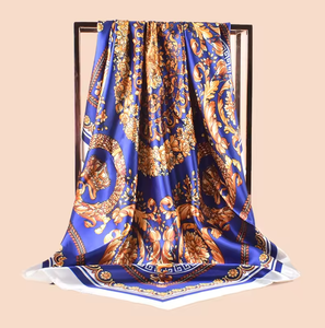 Custom Print Women Fashionable Floral Satin Chiffon Polyester <strong>Silk</strong> Square Scarf <strong>Headband</strong> for Summer Adults' Digital Scarf - Product Image 3