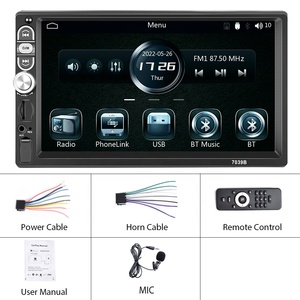 (US/EU Cổ) Podofo 7 ''Duy Nhất DIN Xe <span class=keywords><strong>Stereo</strong></span> Với Carplay Android Tự Động 1 DIN Xe Đài Phát Thanh Xe Hơi MP5 Máy Nghe Nhạc Bt FM EQ AUX Trong + Mic - Product Image 6