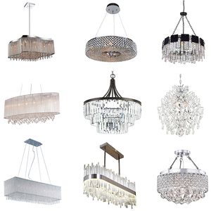 Đèn Chùm Pha Lê truyền thống sảnh khách sạn sang trọng Đèn chùm Vàng trần nhà biệt thự cao cầu thang xoắn ốc đèn dài - Product Image 1