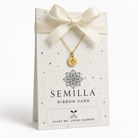 Carte ruban personnalisée en papier grainé imprimé avec graines, pour emballage cadeau de mariage, vente en gros en vrac