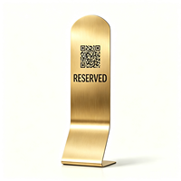 Plaque de signalisation de commande de table personnalisable en acier inoxydable en forme de L, légère et portable